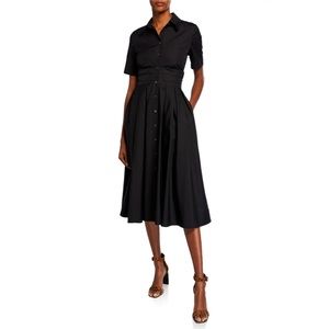 DVF Claire Short-Sleeve Pleated Cotton Shirt Dress